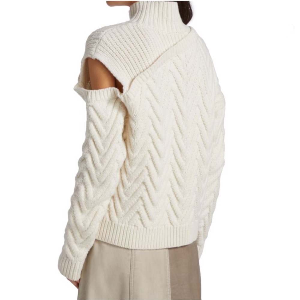 Saks 5th Avenue Gestuz Chunky Asymmetrical Cable Knit Sweater - Picture 4 of 11
